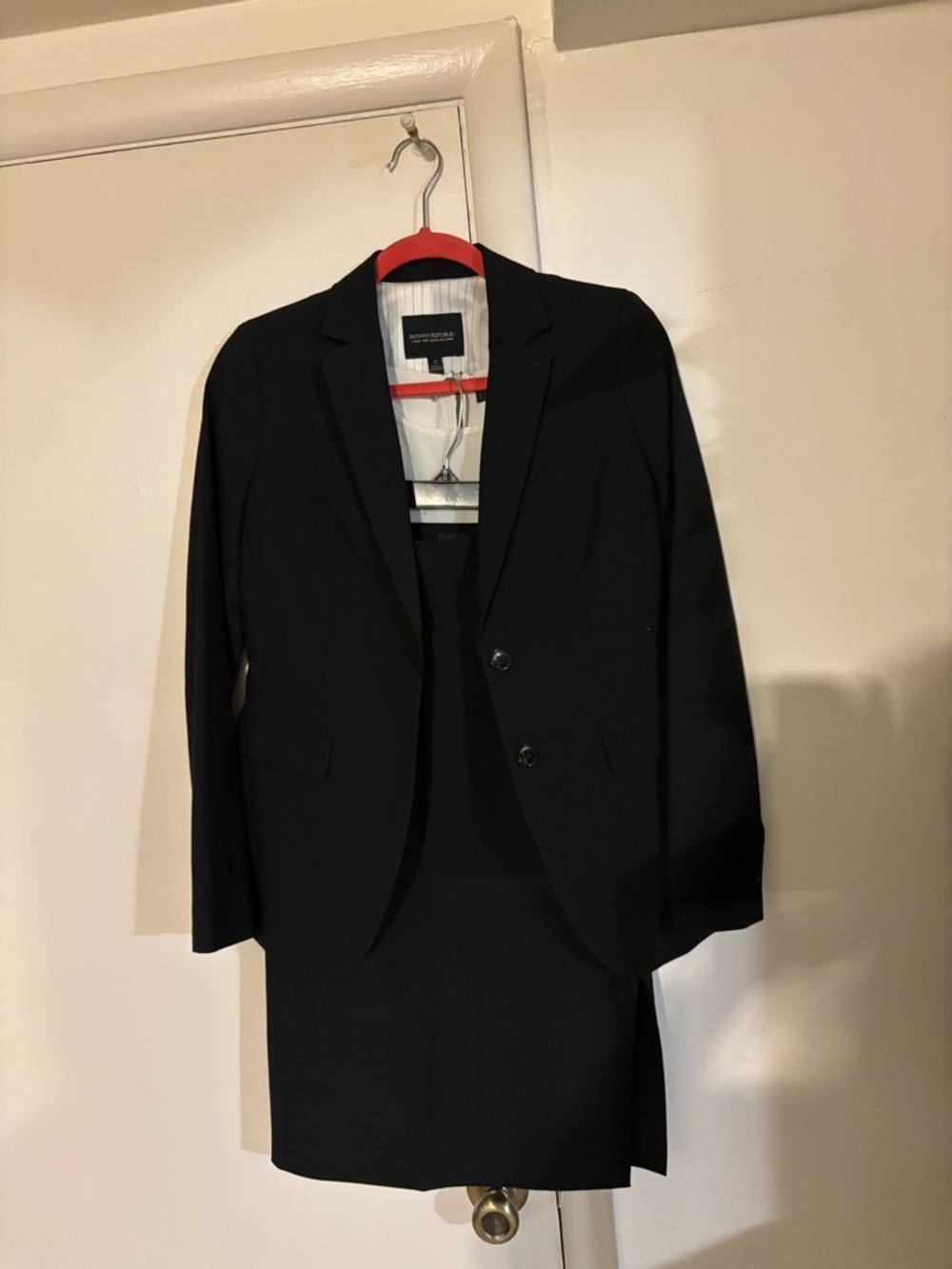 Banana Republic Women's Black Two-Button Suit Jacket and Skirt